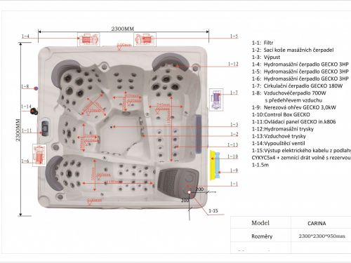 CARINA technologie + přípojka elektro